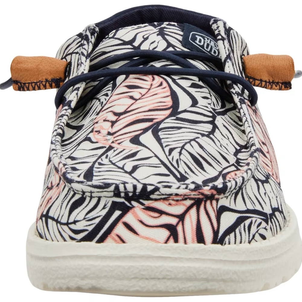 Hey Dude Womens Slip-On Sneakers in Navy, White & Blush Leaf Print - Picture 5 of 6